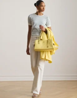 Striped Cotton Short-Sleeve Sweater