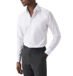 Super Slim Fit White Signature Twill Shirt