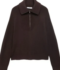 Sweater with contrasting zip collar
