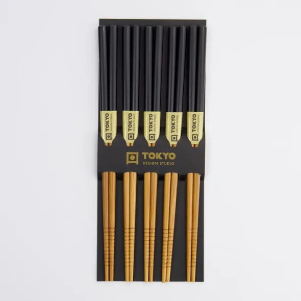 TDS Bamboo Chopstick Set/5 Black