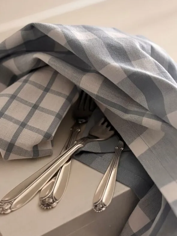 Tea Towels 50x70 cm ENZO - Rutig light blue