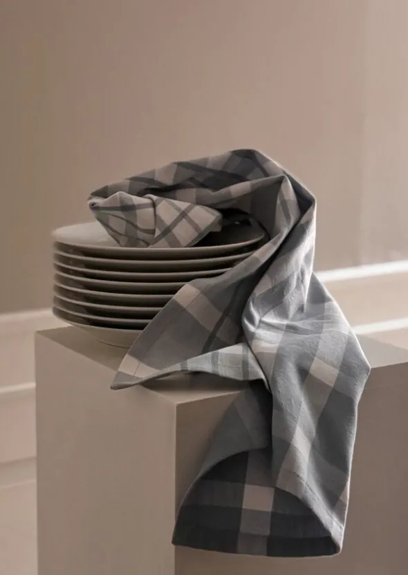 Tea Towels 50x70 cm ENZO - Rutig light blue