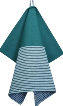 Tea Towels 50x70 cm MIX - Randig dark green