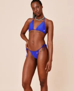 Tembuku adjustable string bikini bottom - Cartel Blue
