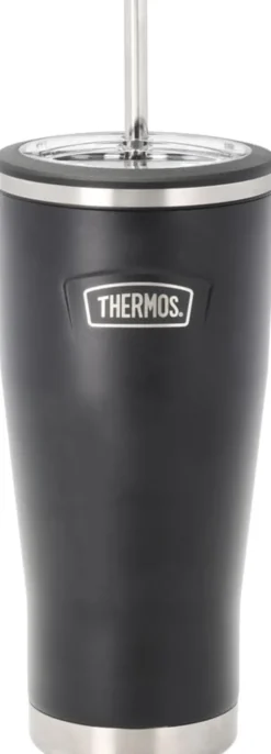 Termosmugg med sugrör 0,7 liter Svart