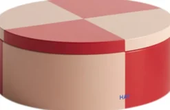 Tin Container-Round-Red and soft pi