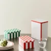 Tin Container-Small-Red and off-white