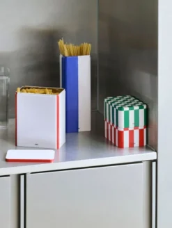 Tin Container-Small-Red and off-white