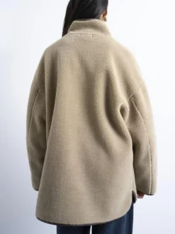 TSARIA HIGH NECK TEDDY JACKET