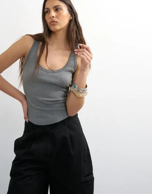 TSBRITT SL RIB SCOOP CURVE HEM VEST