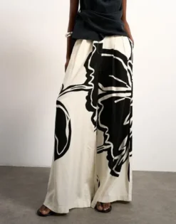 TSFIONA WIDE LEG TROUSERS WVN