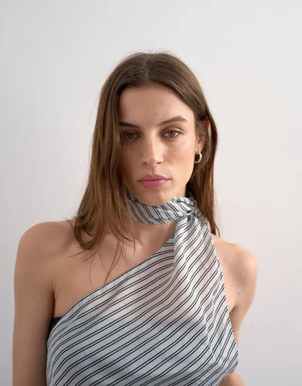 TSHANNY HALTER SCARF TOP WVN