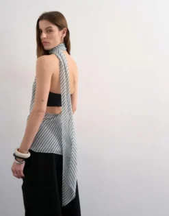 TSHANNY HALTER SCARF TOP WVN
