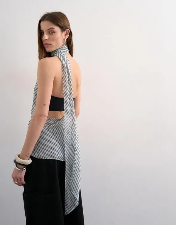 TSHANNY HALTER SCARF TOP WVN