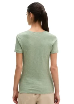 T-shirt, deep round neck twisted