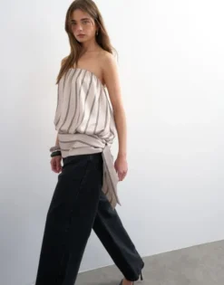 TSNICOLE BANDEAU BUBBLE STRIPE TOP