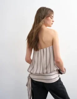 TSNICOLE BANDEAU BUBBLE STRIPE TOP