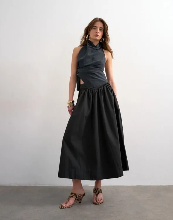 TSSALLY LW ANKLE SKIRT WVN