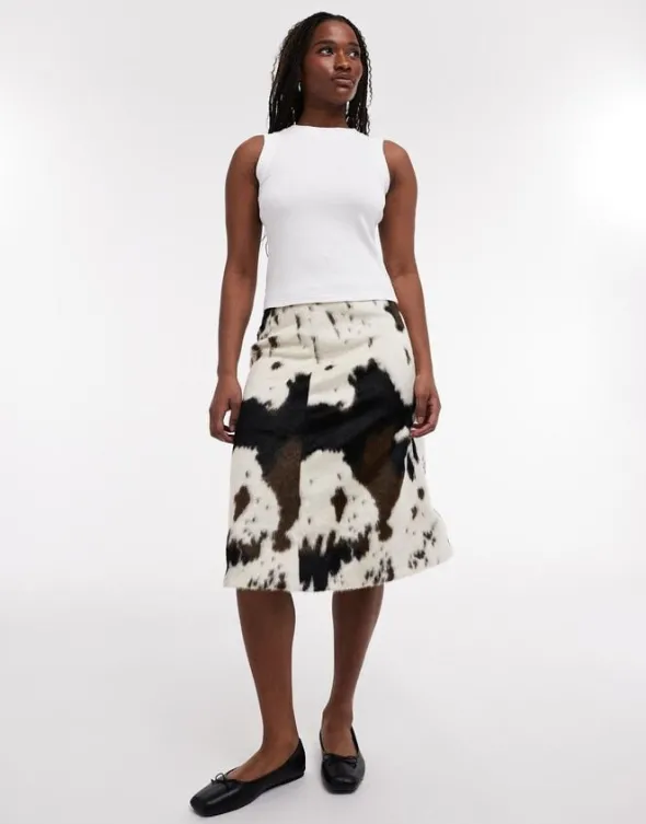 TSSOFFI A LINE MIDI SKIRT WVN