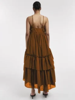 TSYVONNE SL FRILL MIDI DRESS WVN