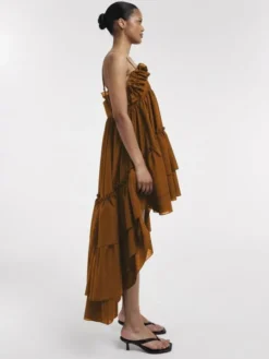 TSYVONNE SL FRILL MIDI DRESS WVN