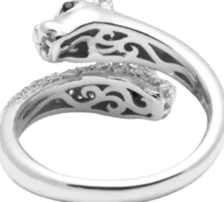 Twisted Sterling Silver Panther Ring