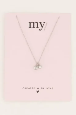 Two rhinestone heart necklace