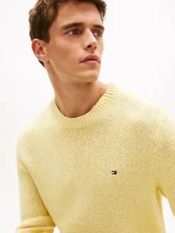 Two-Tone Bouclé Relaxed Crew Neck Jumper