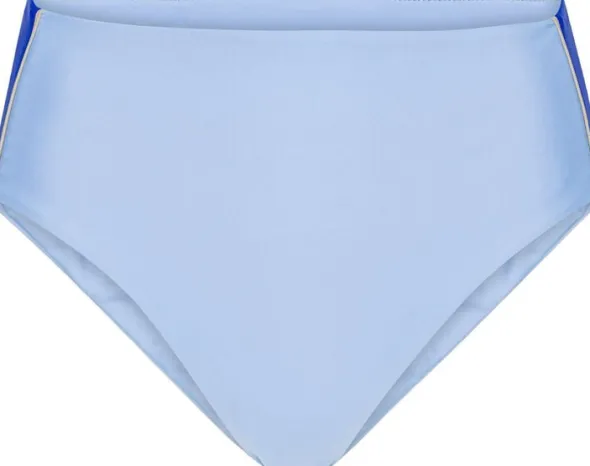 Ubud Colorblock high-waisted bikini bottom - Clear/Cartel Blue