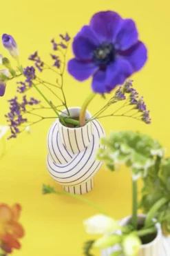 Vase 12cm, Plum, Node Stripes