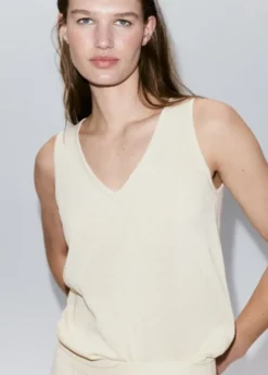 V-neck knit top