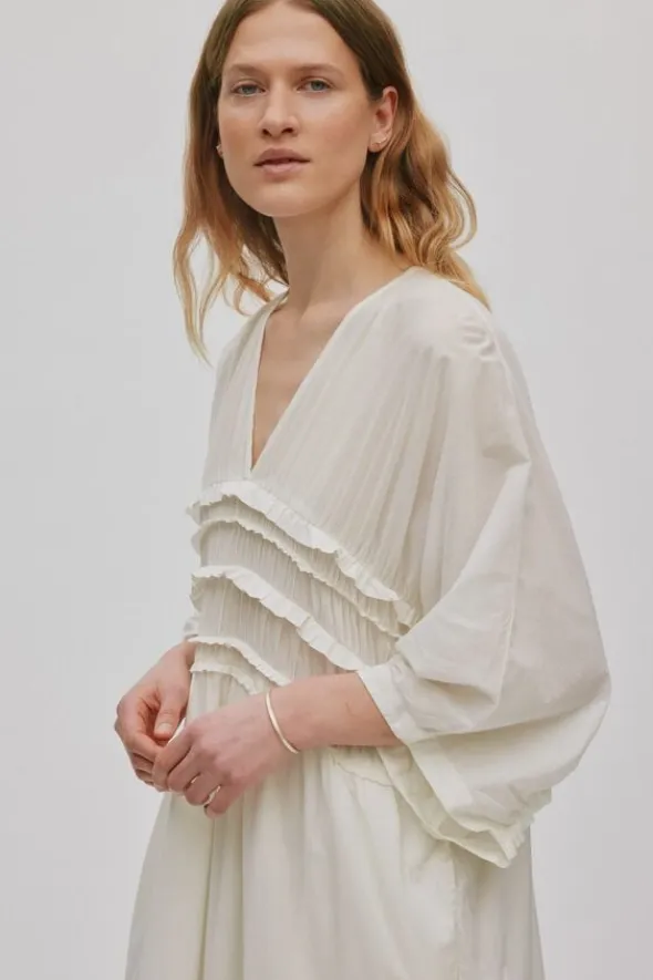 Voile frill gathered dress - Ina
