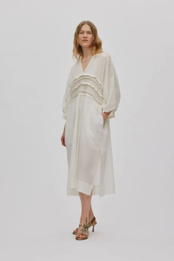 Voile frill gathered dress - Ina