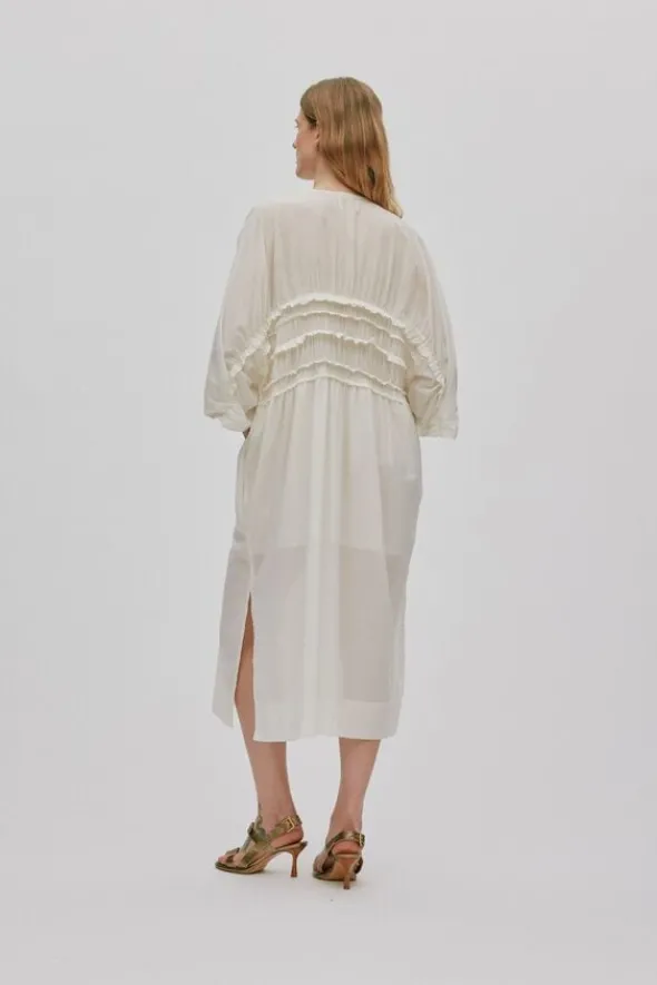 Voile frill gathered dress - Ina