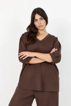 WA-SABINA 8 Bluse Brun