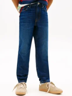 Whiskered Straight Leg Jeans