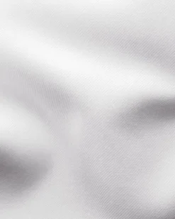 White Twill Shirt Blue Details - Slim Fit