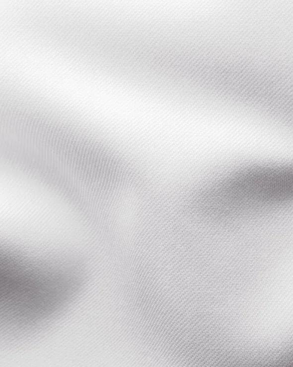 White Twill Shirt Blue Details - Slim Fit