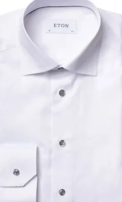 White Twill Shirt Grey Details - Contemporary Fit