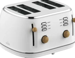 WITT PREMIUM 4-SLICE TOASTER WOOD WHITE