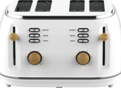 WITT PREMIUM 4-SLICE TOASTER WOOD WHITE