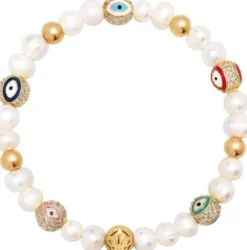 Women's Evil Eye Pearl Bracelet
