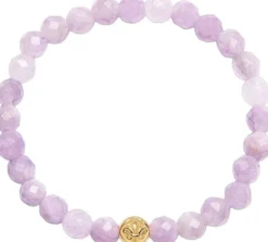 Women's Wristband with Amethyst Lavender and Gold