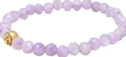 Women's Wristband with Amethyst Lavender and Gold