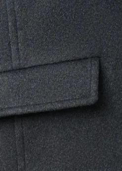Wool-blend coat with button fasteni