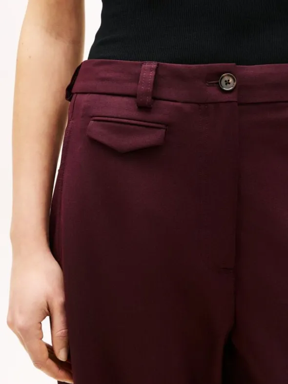 Wool Blend Loose Straight Leg Trousers