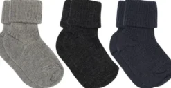 Wool rib baby socks 3 pack