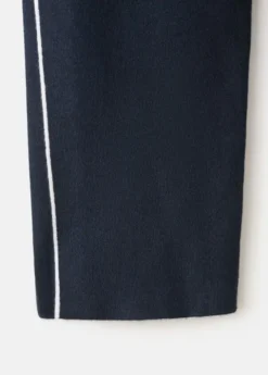 Zip neck contrast-stripe sweater