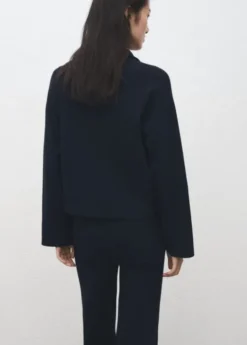 Zip neck contrast-stripe sweater